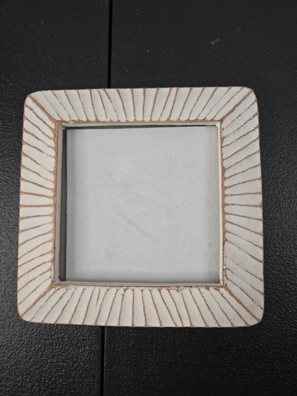 Square Distressed White Picture Frame Hang Stand